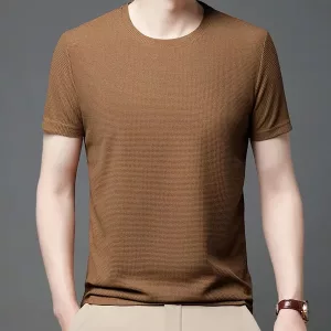 pánské tričko, tričko s kulatým výstřihem, vaflové tričko, bavlněné tričko, tričko s krátkým rukávem